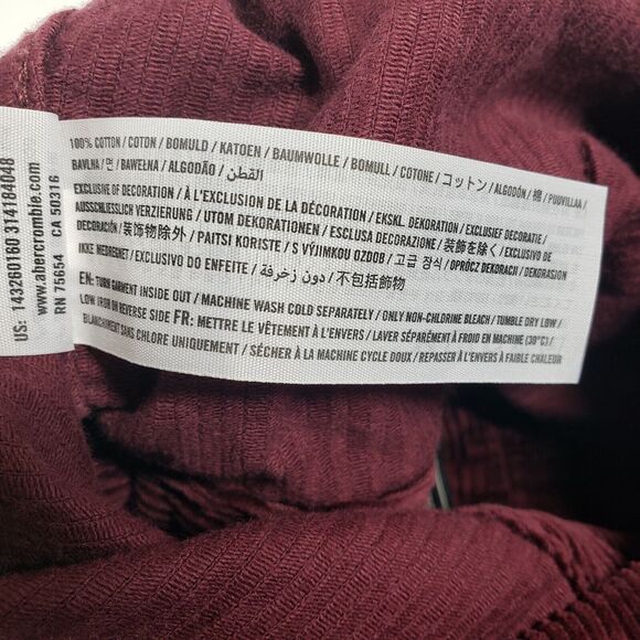 Abercrombie & Fitch Skirt Womens 10 Mini Corduroy Button Up Burgundy - Picture 8 of 9